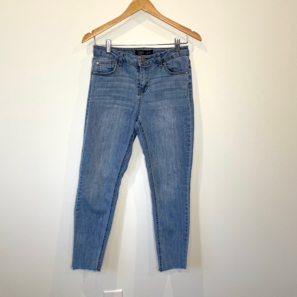 Ci Sono Denim Light Blue Raw Hem Skinny Jeans